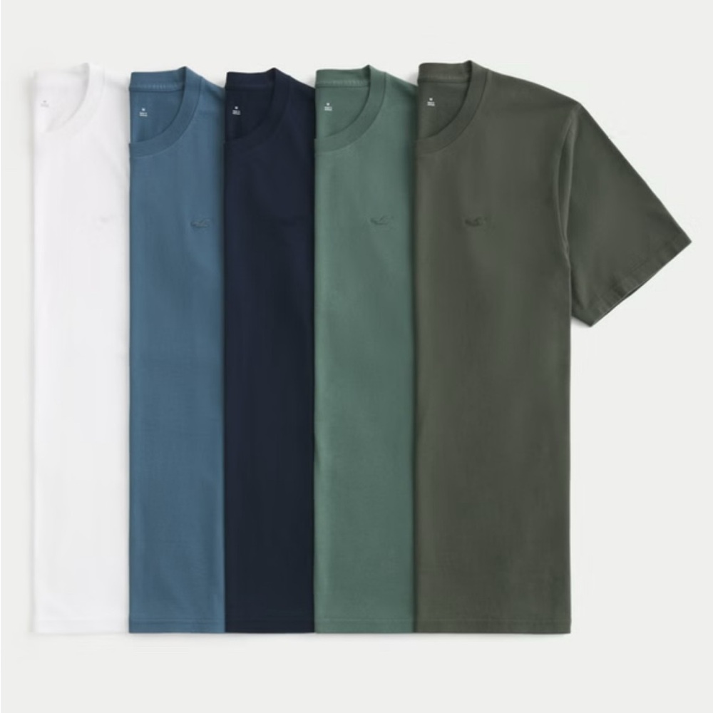 Hollister Men's XL 5-Pack Crewneck T-Shirt Set
